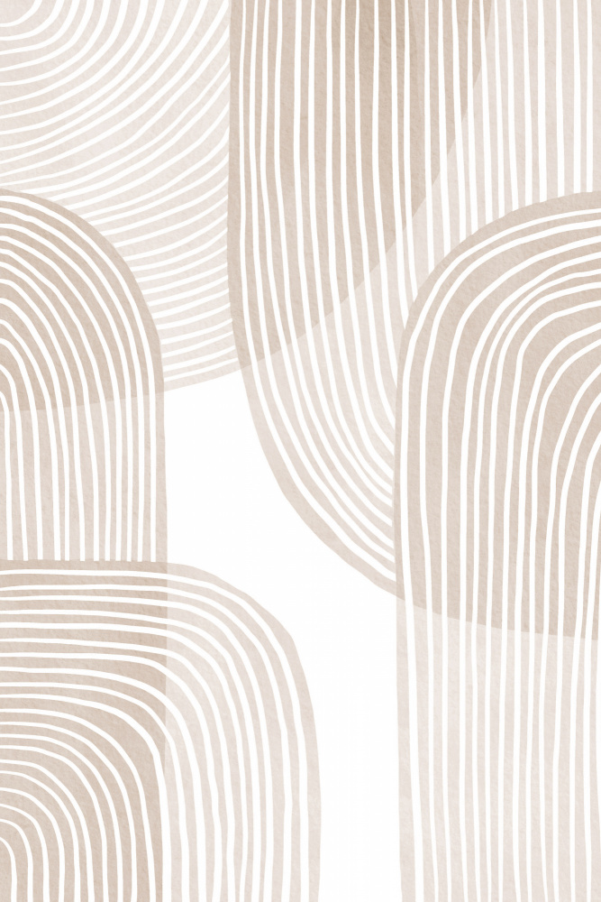 Abstract Beige Line Art — artwork by Melloi Art Prints