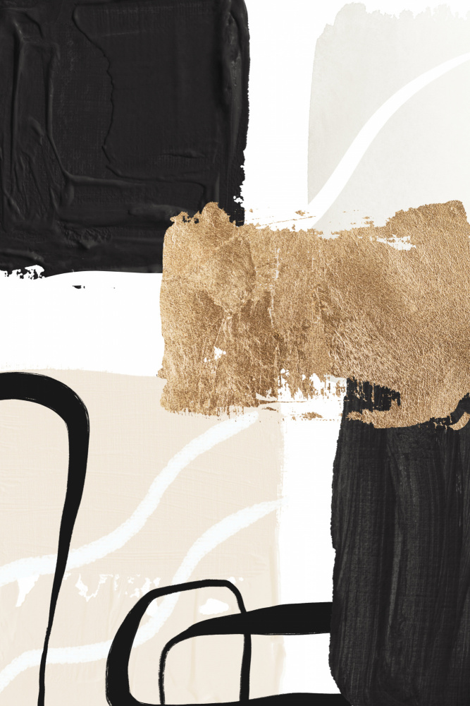 Abstract Black and Gold-4 — artwork by Sally Ann Moss