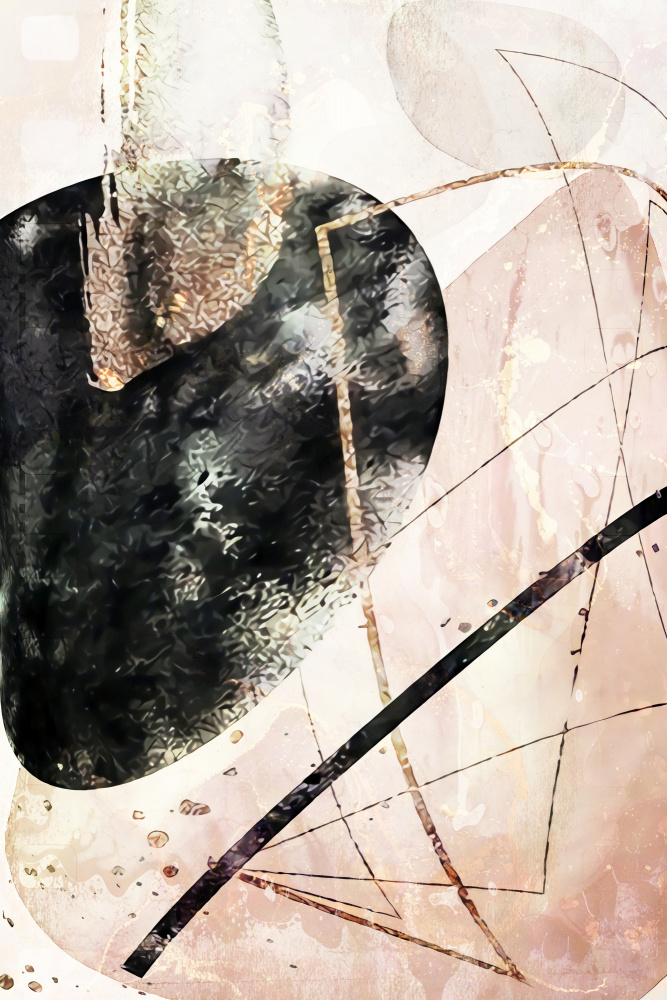 Abstract Gold Geometric Shapes — artwork by Rafal Kulik