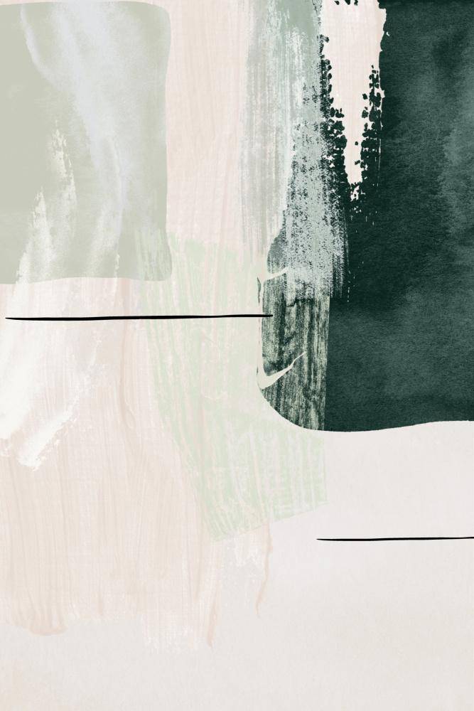 Abstract Shapes in Green-2 — artwork by Sally Ann Moss