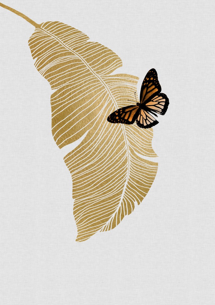 Butterfly & Palm Leaf — artwork by Orara Studio