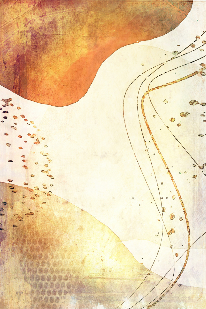 Golden Flowing Abstract — artwork by Rafal Kulik