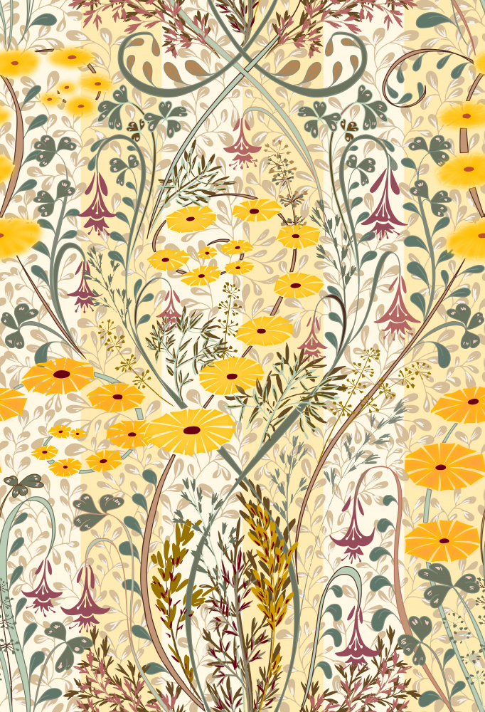 Meadow scent Amber and Topaz shade pattern — artwork by Annick