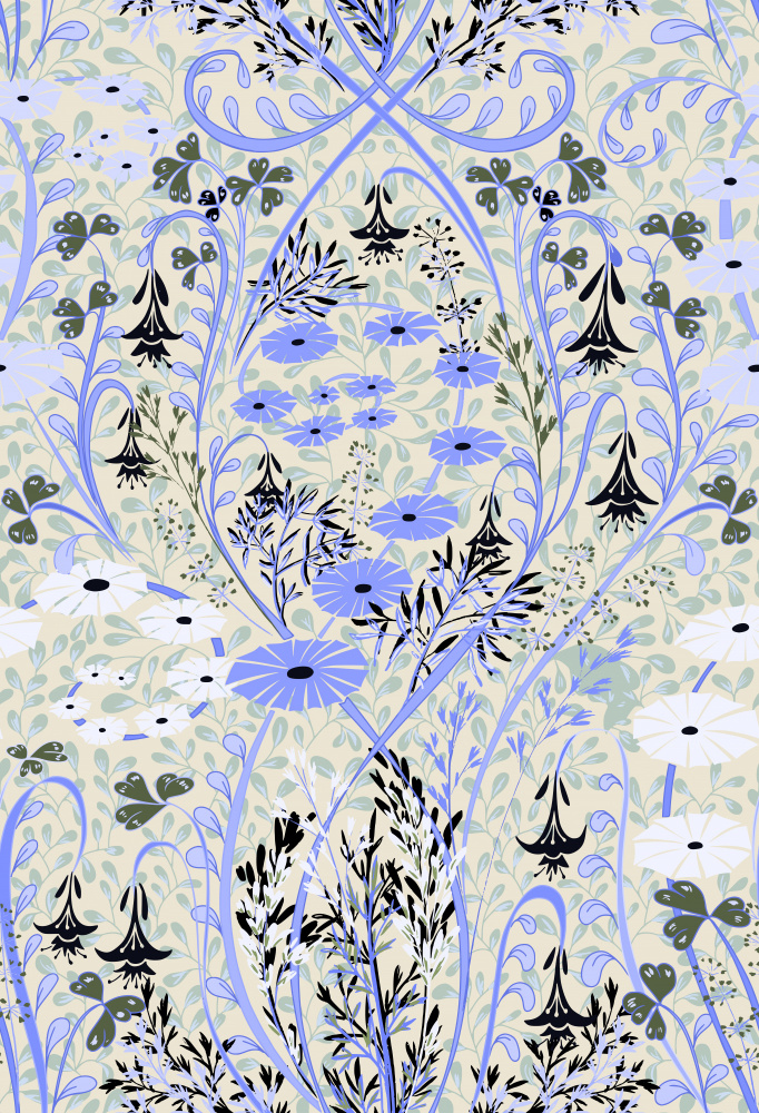 Meadow scent periwinkle pattern — artwork by Annick