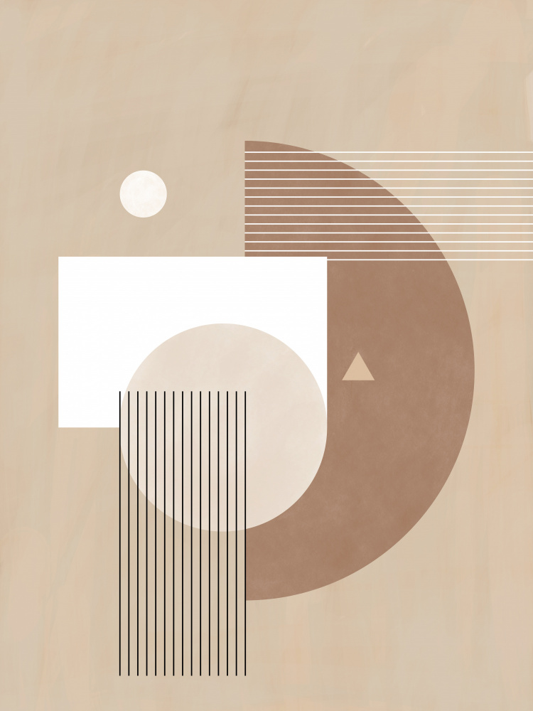 Neutral Semicircles Poster No.1 — artwork by Elena Ristova