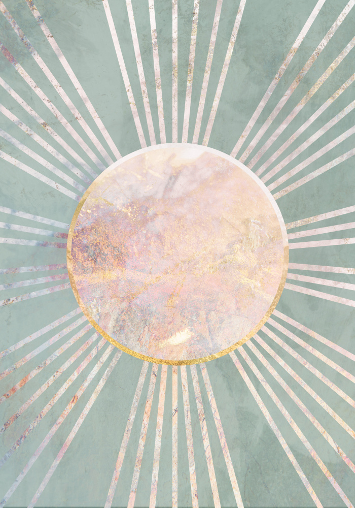 Sage Green Boho Sun Rays — artwork by Sarah Manovski
