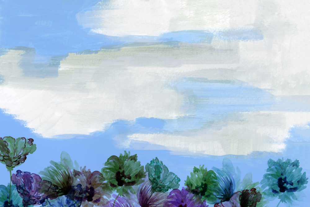 Whispering Wildflowers Sky — artwork by cartissi